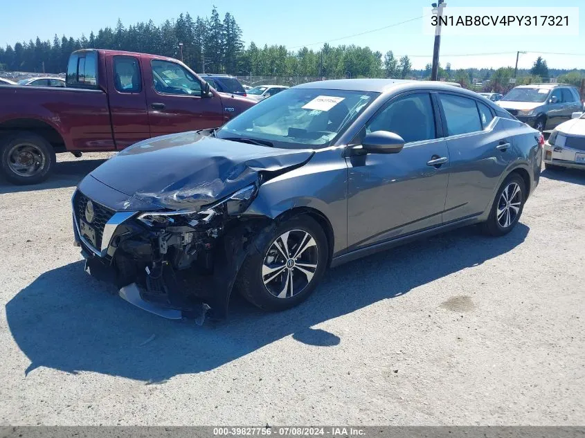 2023 Nissan Sentra Sv Xtronic Cvt VIN: 3N1AB8CV4PY317321 Lot: 39827756