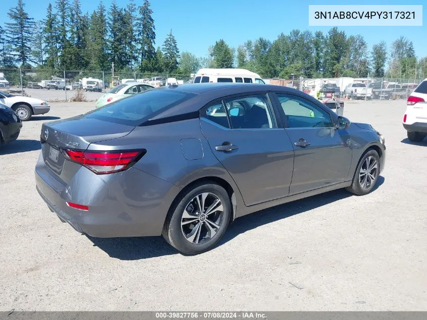 2023 Nissan Sentra Sv Xtronic Cvt VIN: 3N1AB8CV4PY317321 Lot: 39827756