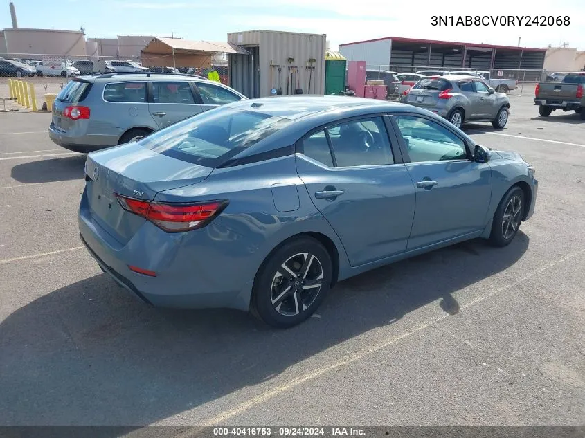 2024 Nissan Sentra Sv Xtronic Cvt VIN: 3N1AB8CV0RY242068 Lot: 40416753