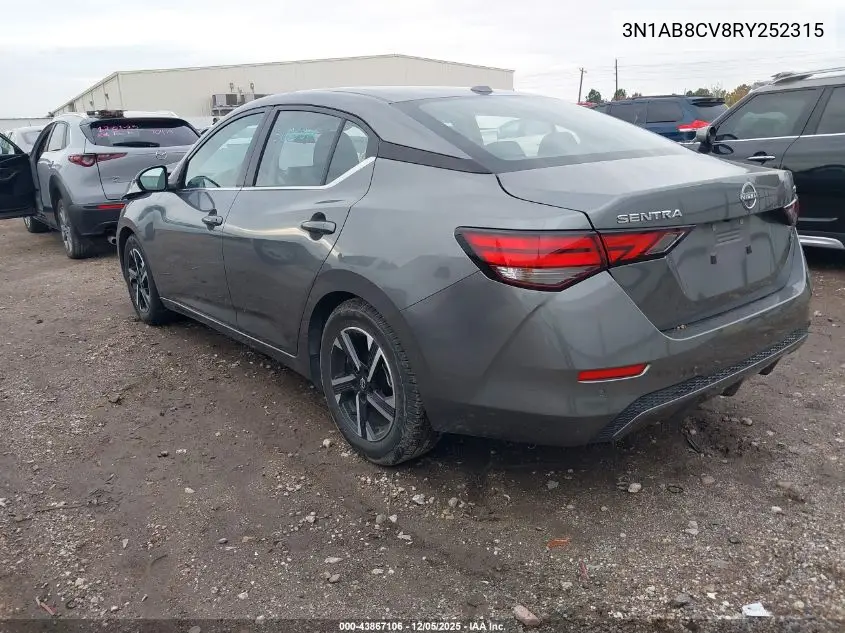3N1AB8CV8RY252315 2024 Nissan Sentra Sv Xtronic Cvt