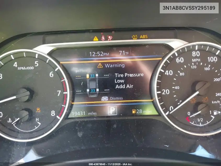 3N1AB8CV5SY295189 2025 Nissan Sentra Sv