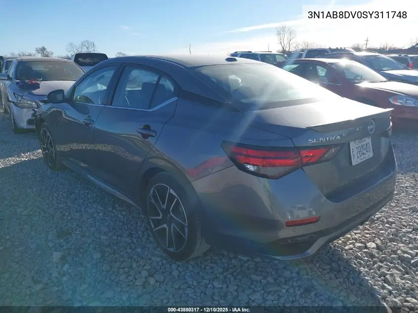 3N1AB8DV0SY311748 2025 Nissan Sentra Sr