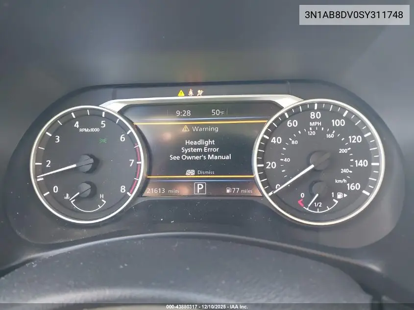 3N1AB8DV0SY311748 2025 Nissan Sentra Sr