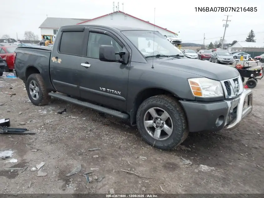 1N6BA07B07N216485 2007 Nissan Titan Se