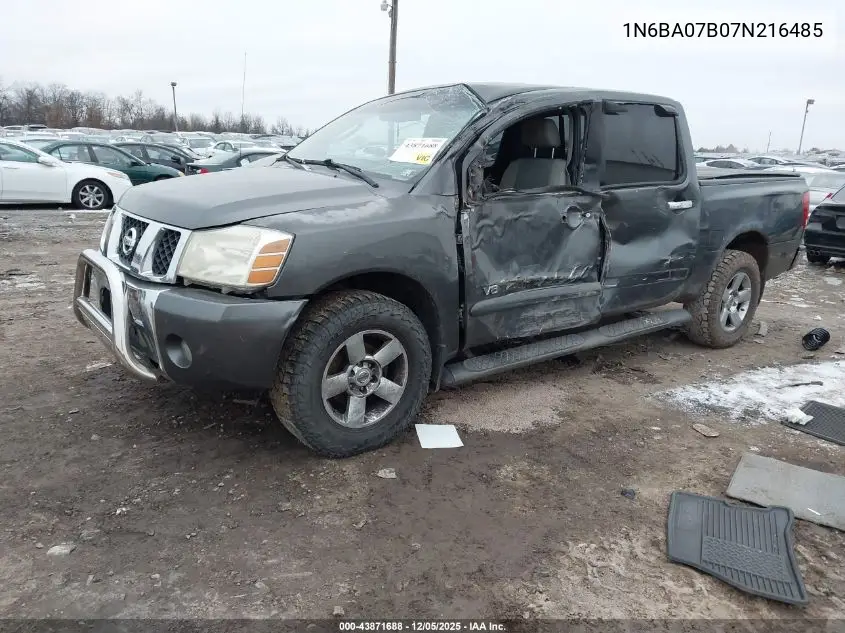 1N6BA07B07N216485 2007 Nissan Titan Se