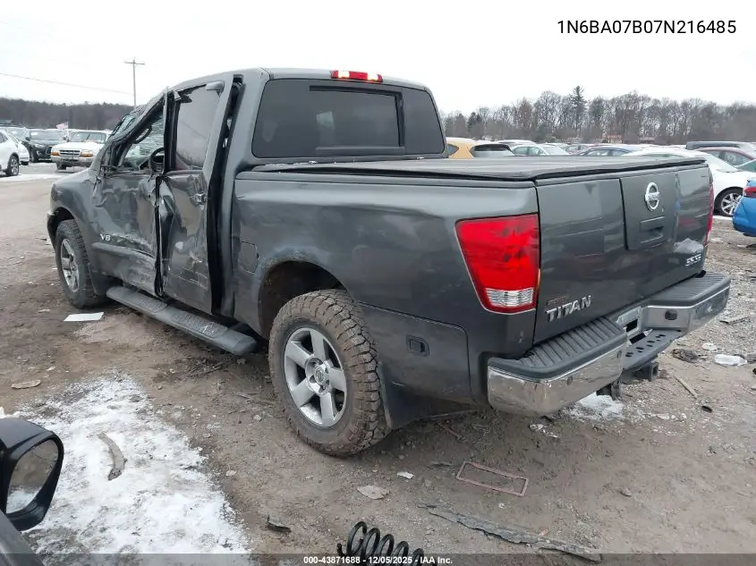 1N6BA07B07N216485 2007 Nissan Titan Se