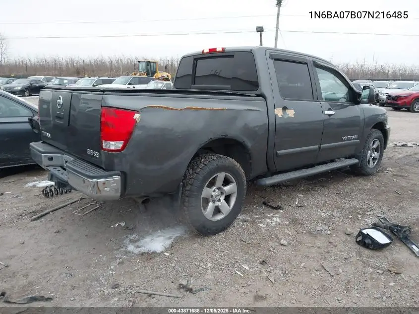 1N6BA07B07N216485 2007 Nissan Titan Se