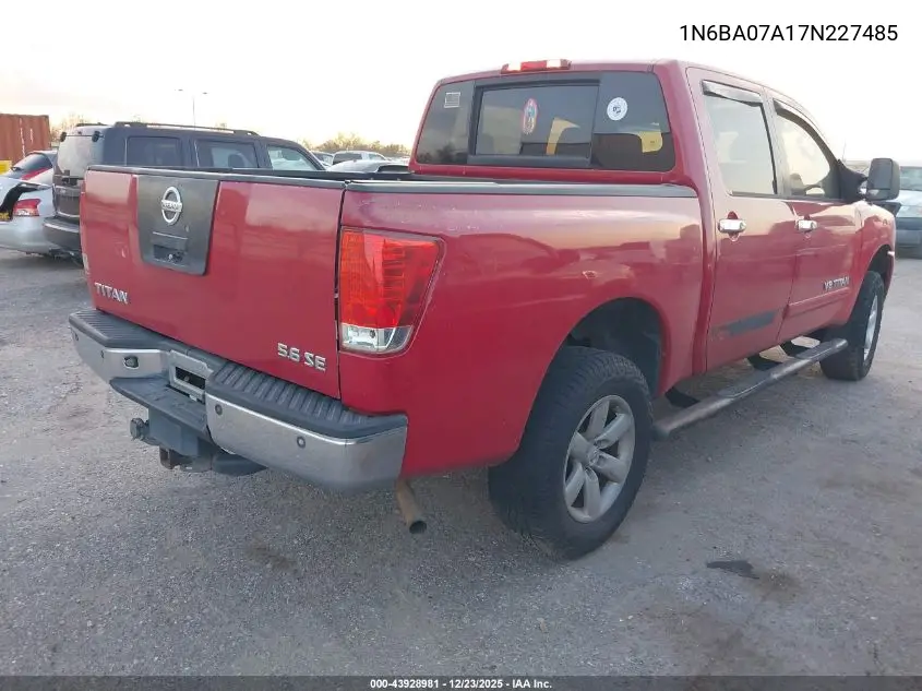 1N6BA07A17N227485 2007 Nissan Titan Se