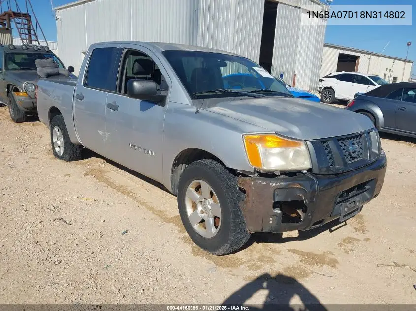 1N6BA07D18N314802 2008 Nissan Titan Xe