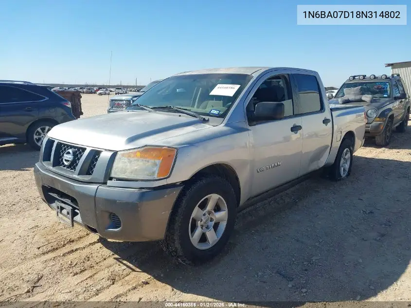 1N6BA07D18N314802 2008 Nissan Titan Xe