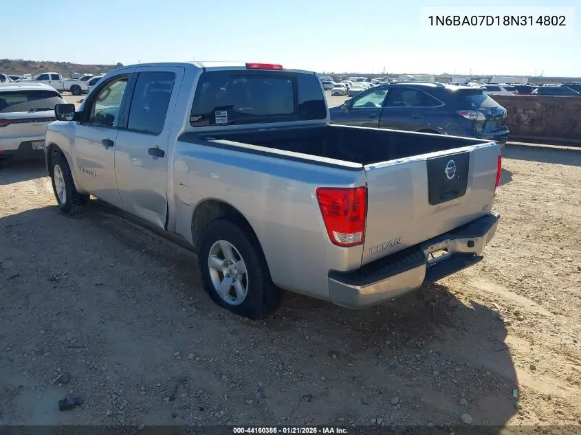 1N6BA07D18N314802 2008 Nissan Titan Xe