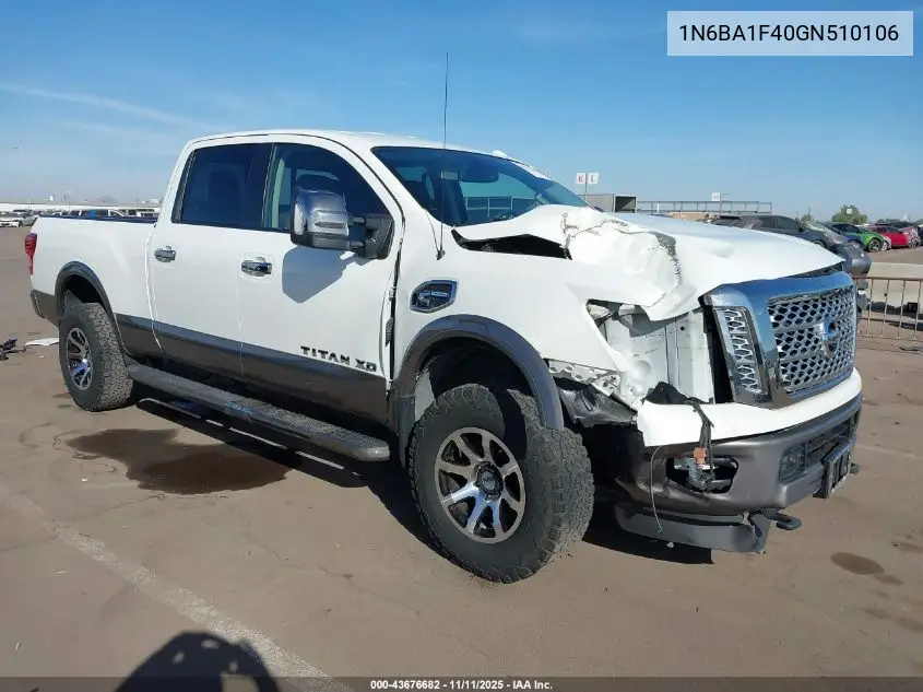 1N6BA1F40GN510106 2016 Nissan Titan Xd Platinum Reserve Diesel