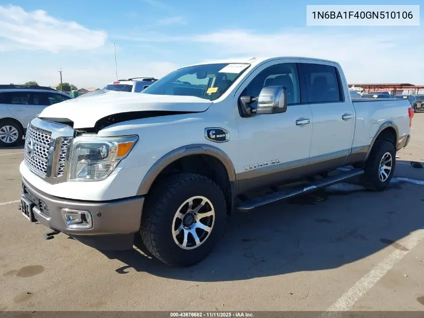 1N6BA1F40GN510106 2016 Nissan Titan Xd Platinum Reserve Diesel
