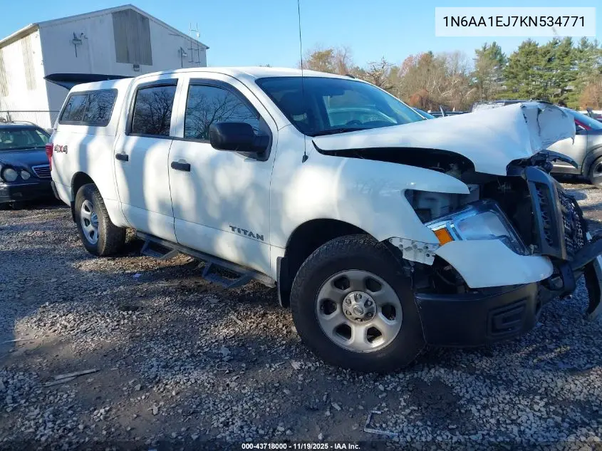 1N6AA1EJ7KN534771 2019 Nissan Titan S