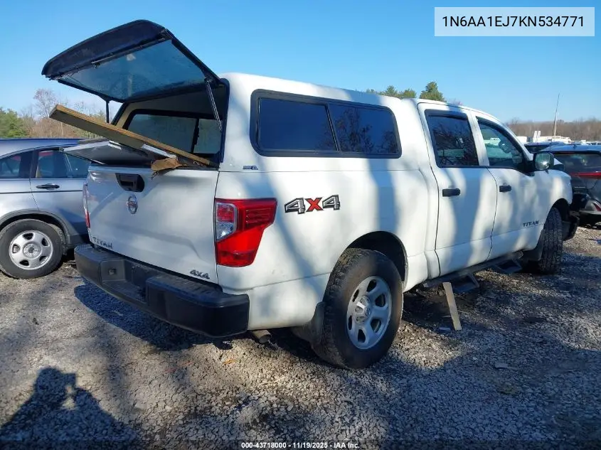 1N6AA1EJ7KN534771 2019 Nissan Titan S