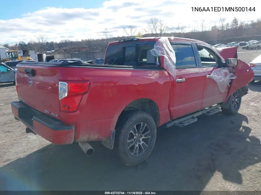 1N6AA1ED1MN500144 2021 Nissan Titan Sv 4X4