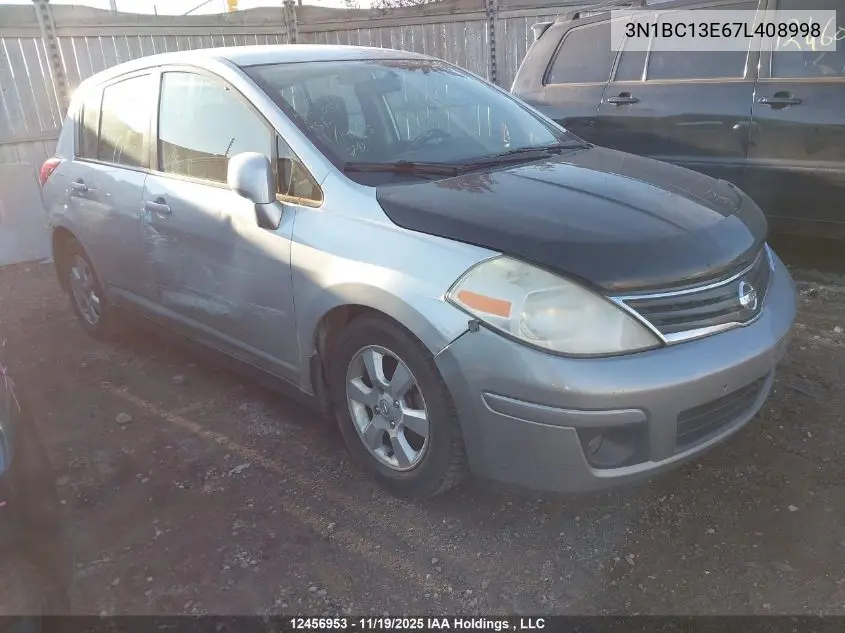 3N1BC13E67L408998 2007 Nissan Versa 1.8Sl