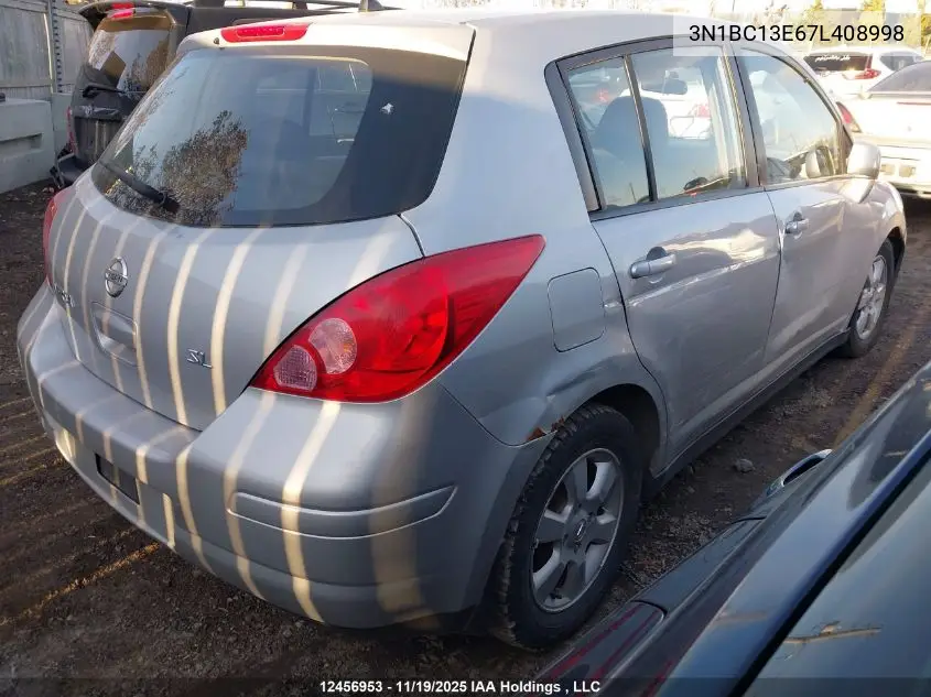 3N1BC13E67L408998 2007 Nissan Versa 1.8Sl