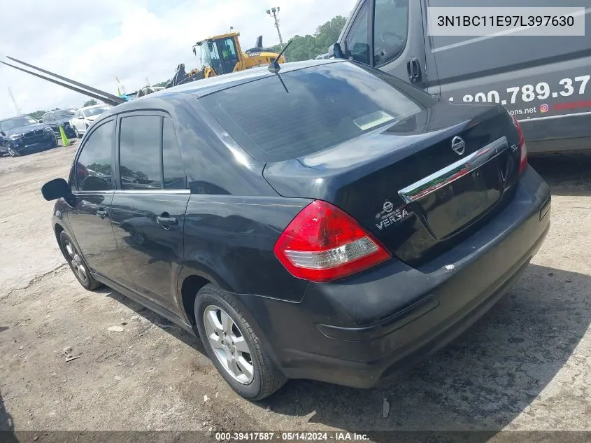 2007 Nissan Versa 1.8Sl VIN: 3N1BC11E97L397630 Lot: 39417587