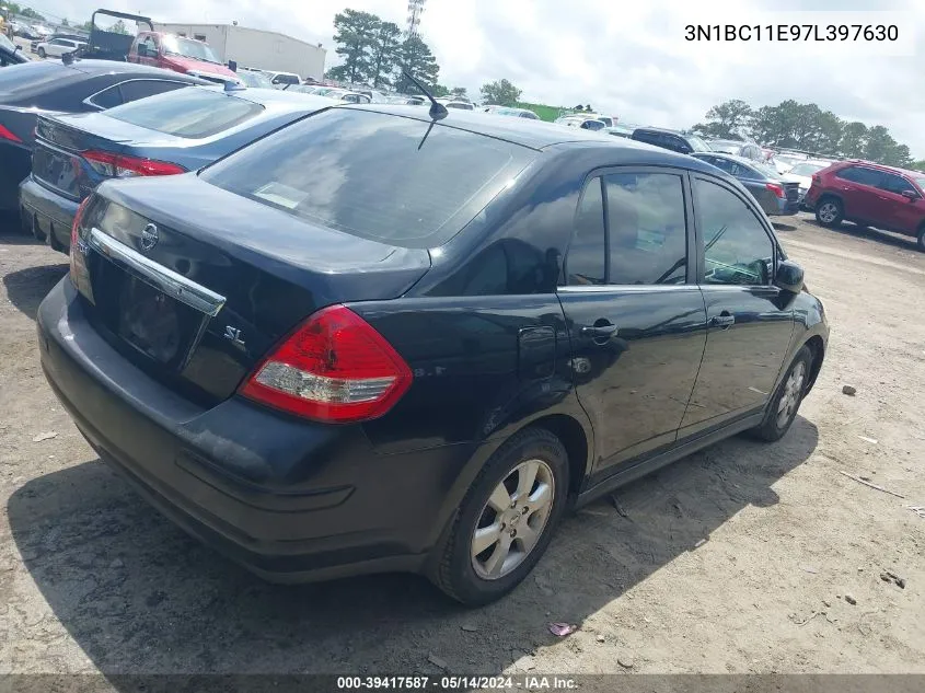 2007 Nissan Versa 1.8Sl VIN: 3N1BC11E97L397630 Lot: 39417587