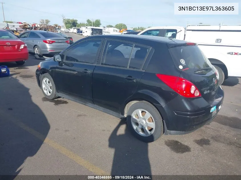 2007 Nissan Versa S/Sl VIN: 3N1BC13E97L363605 Lot: 40346885