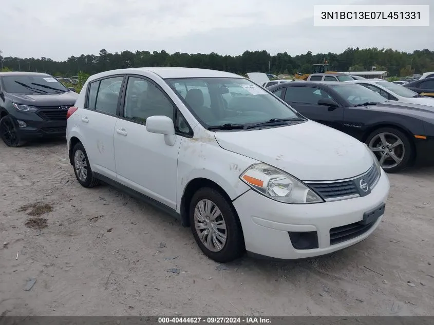 2007 Nissan Versa 1.8S VIN: 3N1BC13E07L451331 Lot: 40444627