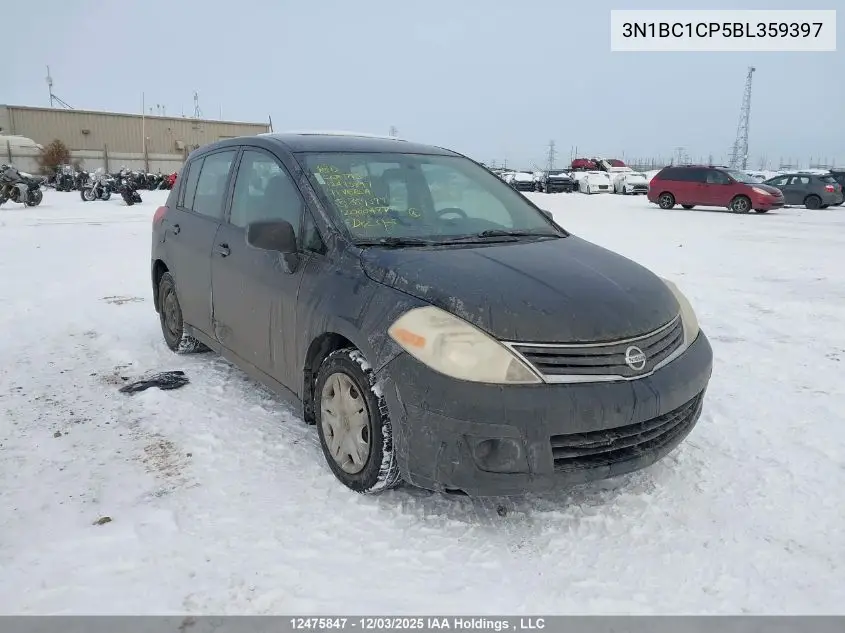 3N1BC1CP5BL359397 2011 Nissan Versa S/Sl
