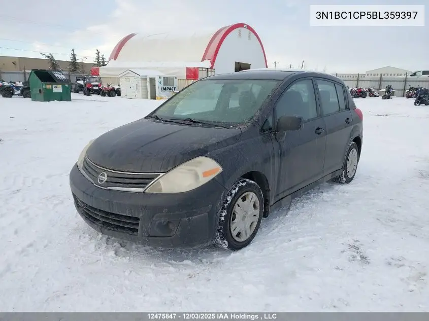 3N1BC1CP5BL359397 2011 Nissan Versa S/Sl
