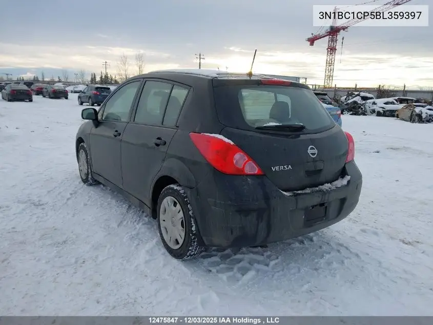 3N1BC1CP5BL359397 2011 Nissan Versa S/Sl