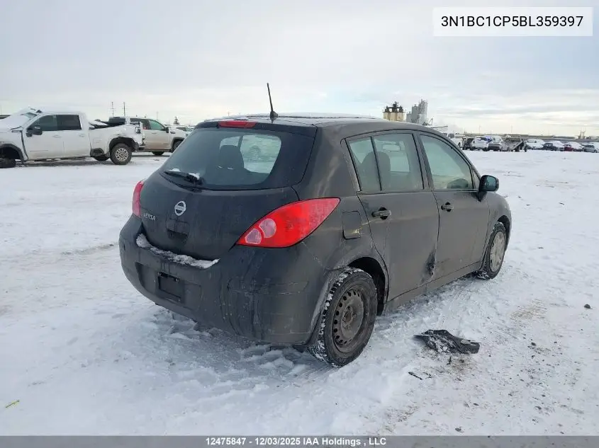 3N1BC1CP5BL359397 2011 Nissan Versa S/Sl