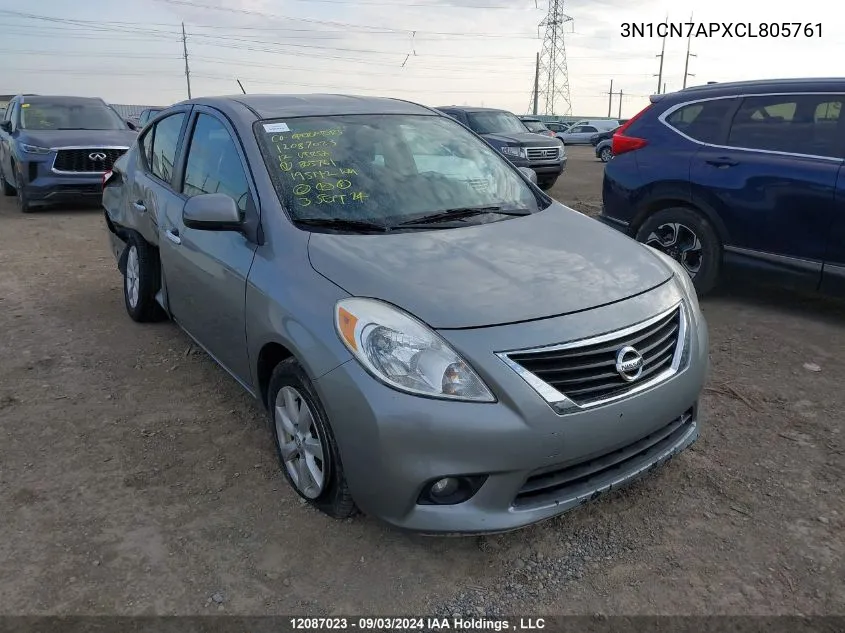 2012 Nissan Versa 1.6 Sl VIN: 3N1CN7APXCL805761 Lot: 12087023