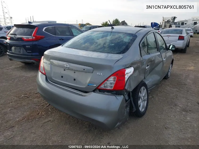 2012 Nissan Versa 1.6 Sl VIN: 3N1CN7APXCL805761 Lot: 12087023