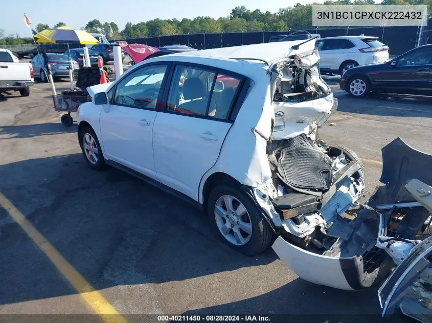 2012 Nissan Versa 1.8 S VIN: 3N1BC1CPXCK222432 Lot: 40211450