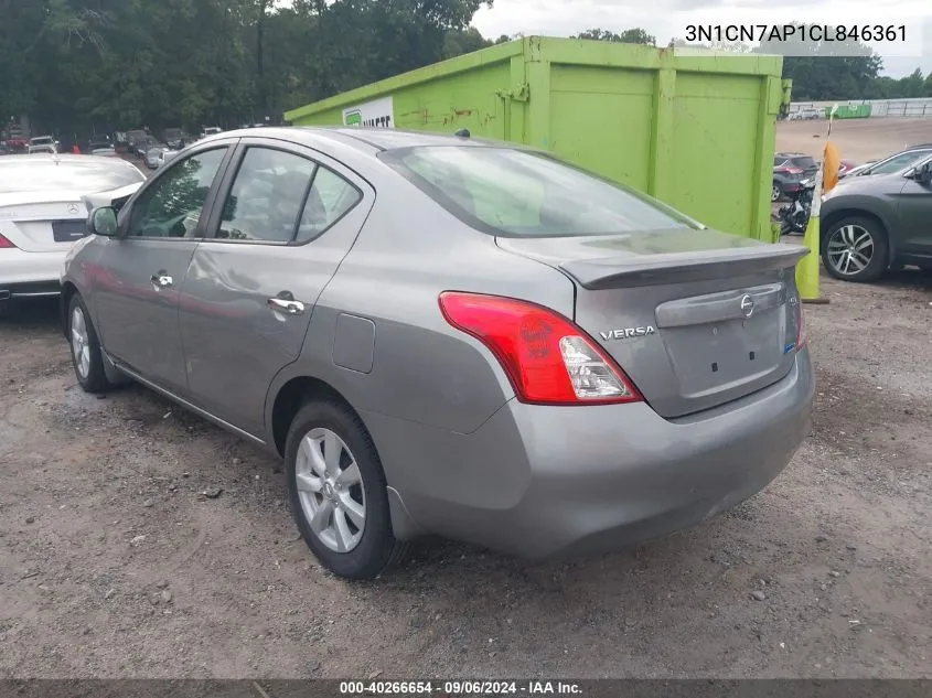 2012 Nissan Versa 1.6 Sl VIN: 3N1CN7AP1CL846361 Lot: 40266654