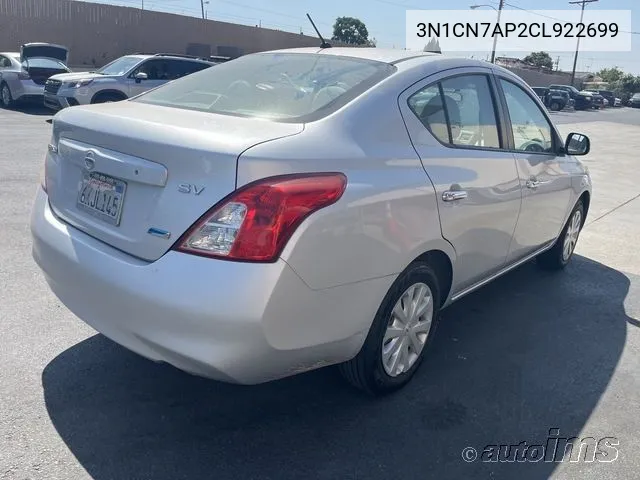 3N1CN7AP2CL922699 2012 Nissan Versa S/Sv/Sl