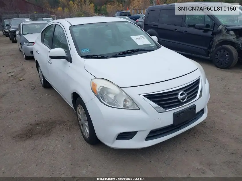 3N1CN7AP6CL810150 2012 Nissan Versa 1.6 Sv