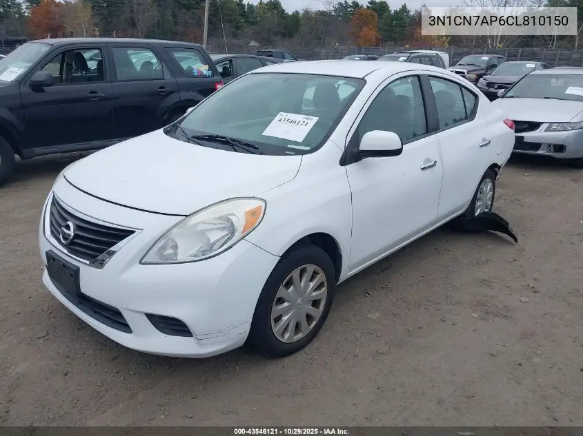 3N1CN7AP6CL810150 2012 Nissan Versa 1.6 Sv