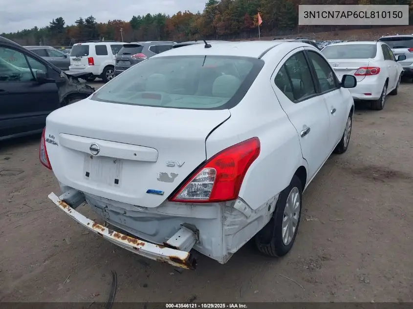 3N1CN7AP6CL810150 2012 Nissan Versa 1.6 Sv