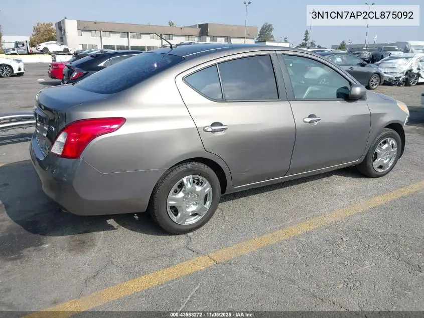 3N1CN7AP2CL875092 2012 Nissan Versa 1.6 Sv