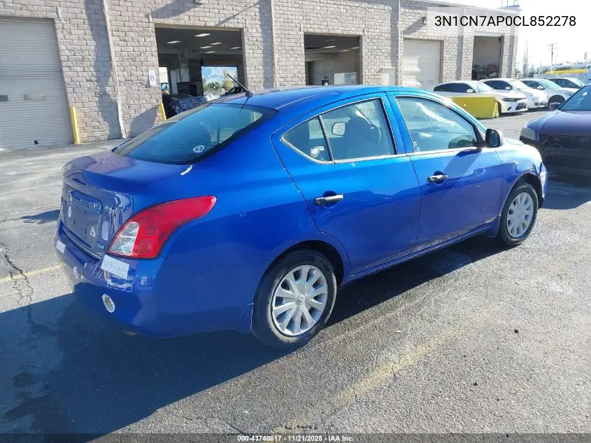3N1CN7AP0CL852278 2012 Nissan Versa 1.6 S