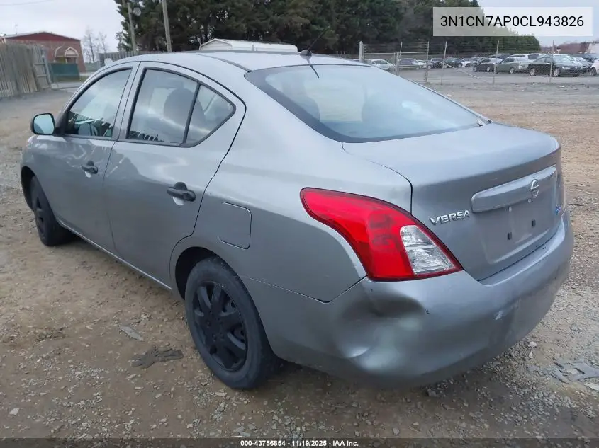 3N1CN7AP0CL943826 2012 Nissan Versa 1.6 S