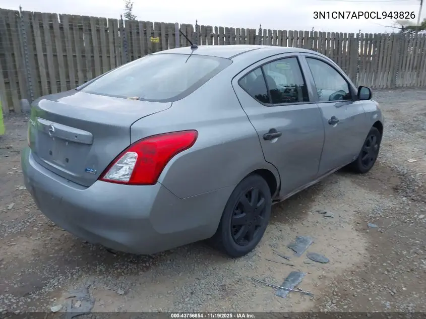 3N1CN7AP0CL943826 2012 Nissan Versa 1.6 S