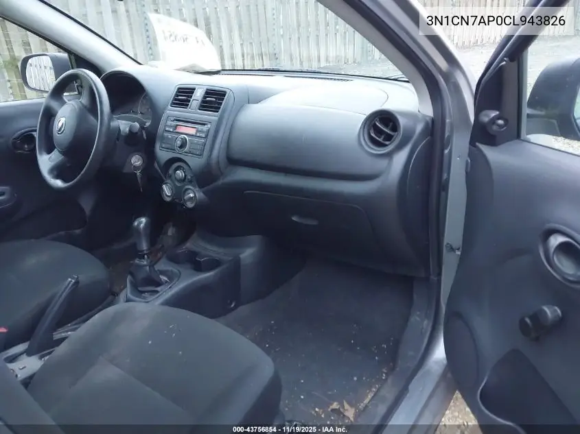 3N1CN7AP0CL943826 2012 Nissan Versa 1.6 S