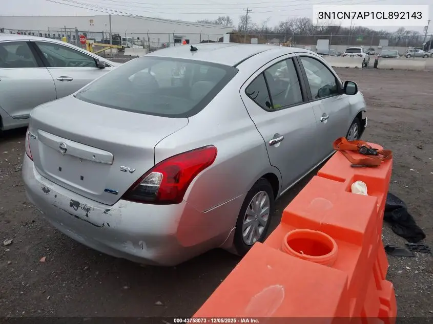 3N1CN7AP1CL892143 2012 Nissan Versa 1.6 Sv