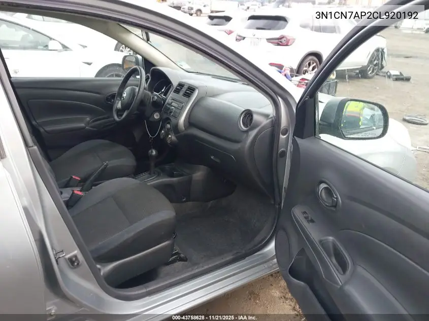 3N1CN7AP2CL920192 2012 Nissan Versa 1.6 Sv