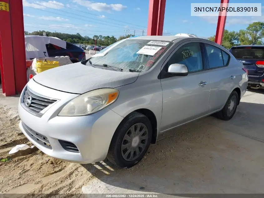 3N1CN7AP6DL839018 2013 Nissan Versa 1.6 Sv