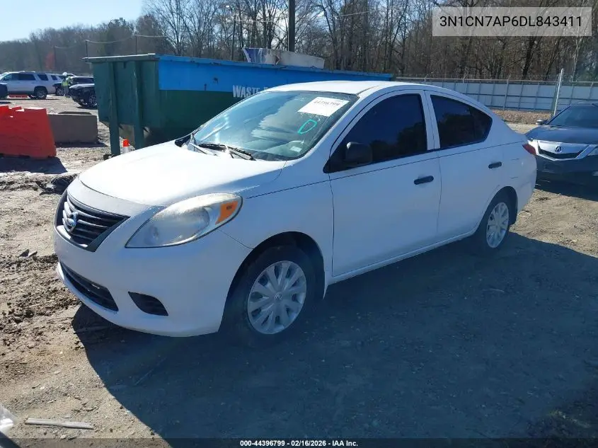 3N1CN7AP6DL843411 2013 Nissan Versa 1.6 S