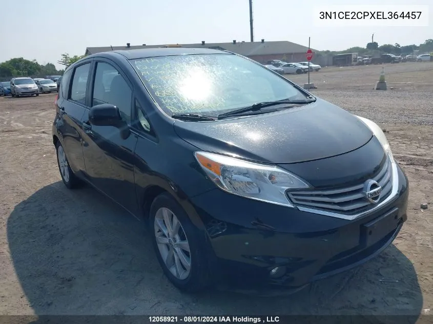 2014 Nissan Versa Note VIN: 3N1CE2CPXEL364457 Lot: 12058921