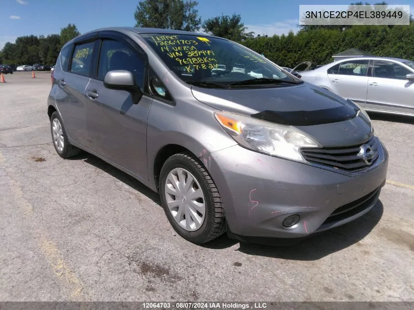 2014 Nissan Versa VIN: 3N1CE2CP4EL389449 Lot: 12064703