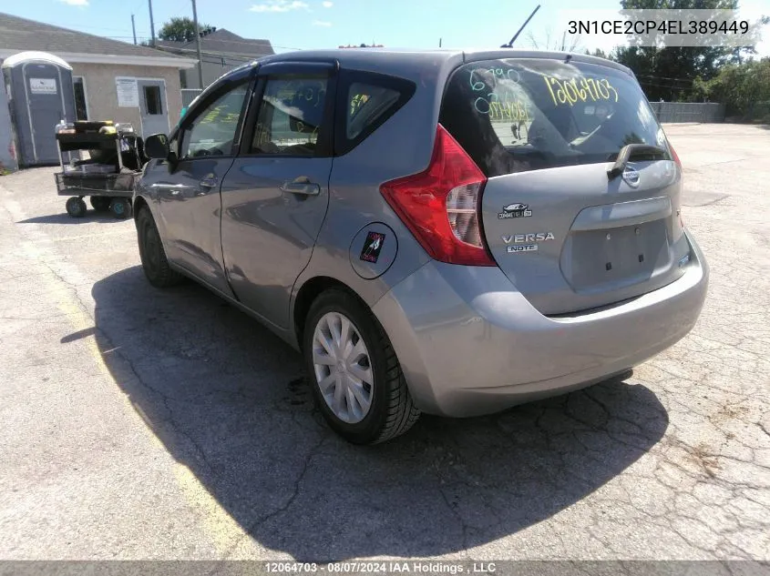 2014 Nissan Versa VIN: 3N1CE2CP4EL389449 Lot: 12064703